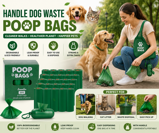 Degradable Pet Waste Bags Handle Dog Poop & Cat Litter Bags